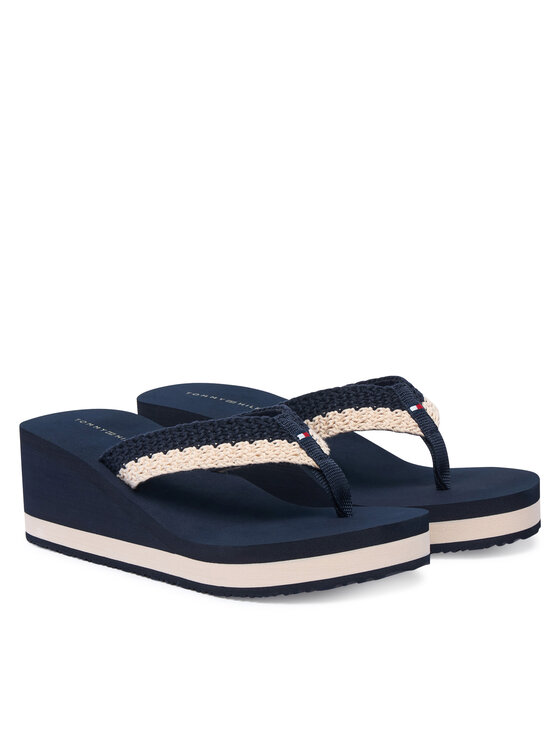 Tommy Hilfiger Tommy Hilfiger Japonke Th Wedge Crochet Summer Sandal FW0FW09420 Mornarsko modra
