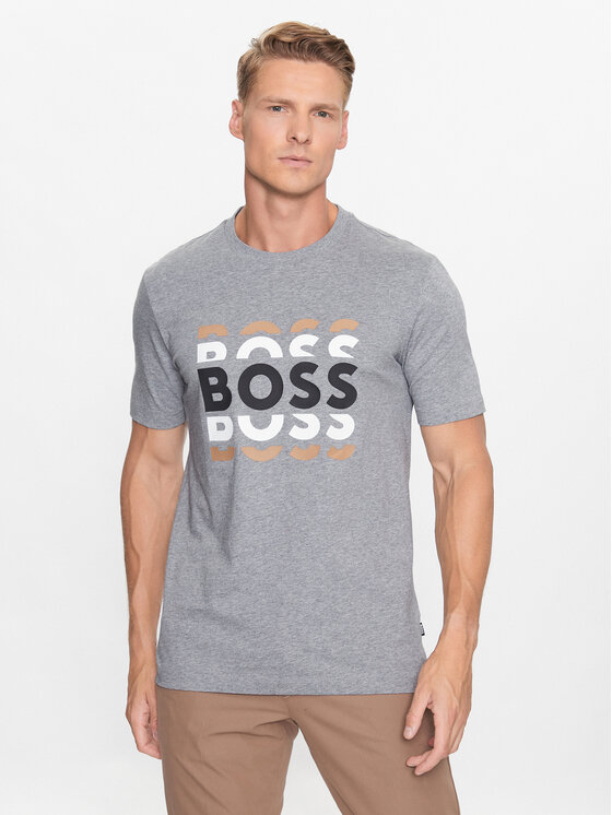 Boss T-krekls 50495735 Pelēks Regular Fit