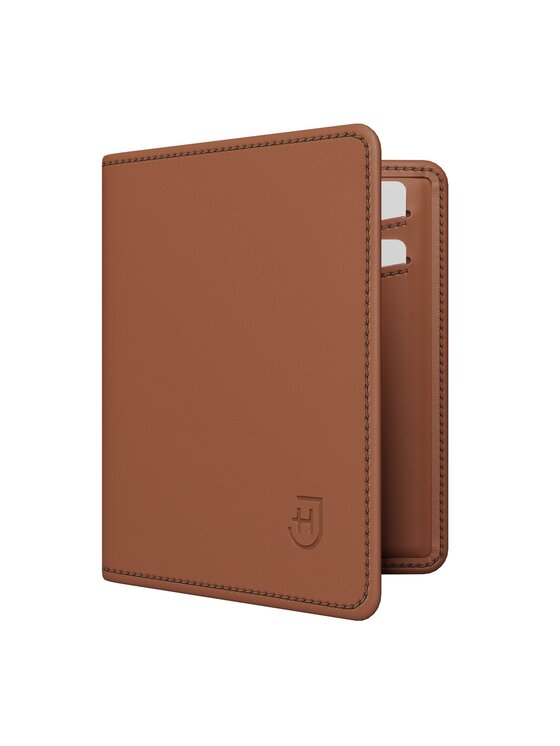 Mały Portfel Męski James Hawk, Brązowy, Męski skórzany portfel slim z RFID