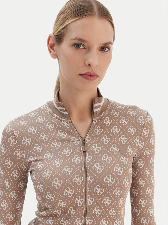 Guess Guess Bluza V5BP08 K2000 Brązowy jasny Slim Fit