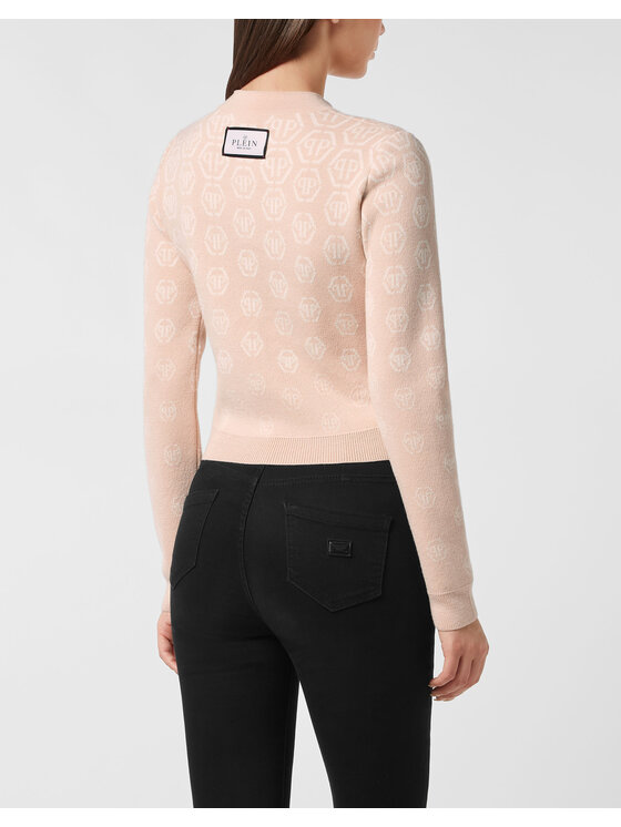 PHILIPP PLEIN PHILIPP PLEIN Sweter 26367 Beżowy Regular Fit