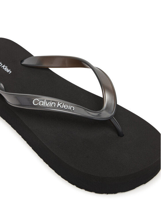 Calvin Klein Calvin Klein Šlepetės per pirštą Flatform Flip Flop Met Tpu HW0HW03120 Juoda