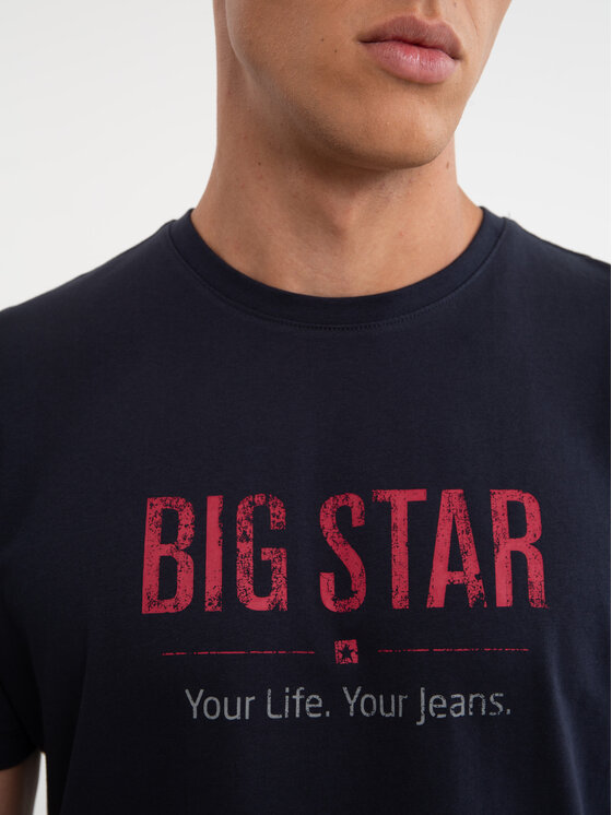 BIG STAR BIG STAR T-Shirt BRUNO Granatowy Basic Fit