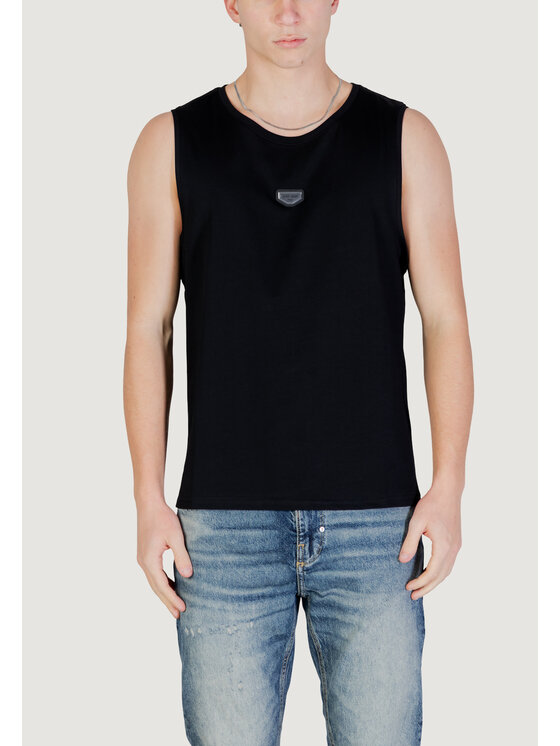 Antony Morato Antony Morato Smanicato REGULAR FIT WITH METAL RUBBER PLATE ON FRONT Nero Regular Fit