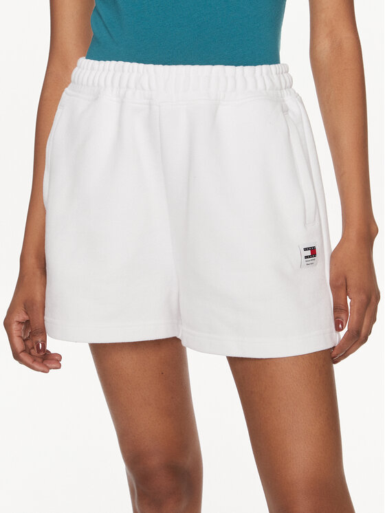 Tommy Jeans Tommy Jeans Sportovní kraťasy New Cls DW0DW17772 Bílá Relaxed Fit