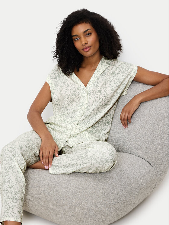 Triumph Triumph Piżama Boyfriend 10222611 Zielony Relaxed Fit
