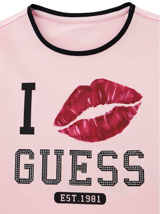 Guess Guess T-Shirt J6YI11 K3716 Růžová Regular Fit