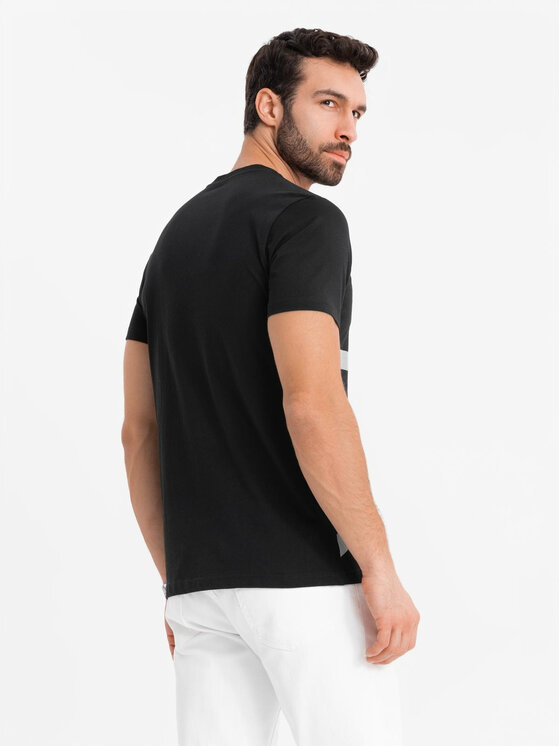 Ombre Ombre T-Shirt OM-TSPT-0213 Czarny Regular Fit