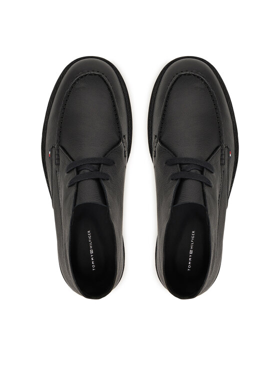 Tommy Hilfiger Tommy Hilfiger Polobotky Hilfiger Stitchdown Tbl Lth Chuk FM0FM05743 Černá