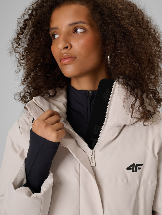 4F 4F Kurtka puchowa CITY JACKETS Szary jasny Slim Fit
