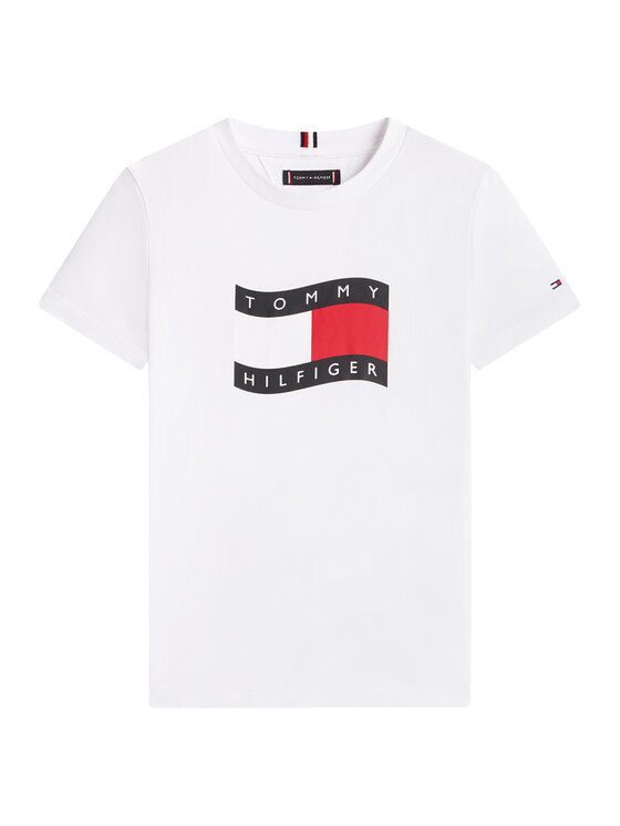 Tommy Hilfiger Tommy Hilfiger T-Shirt Wavy Flag KB0KB10275 Weiß Regular Fit
