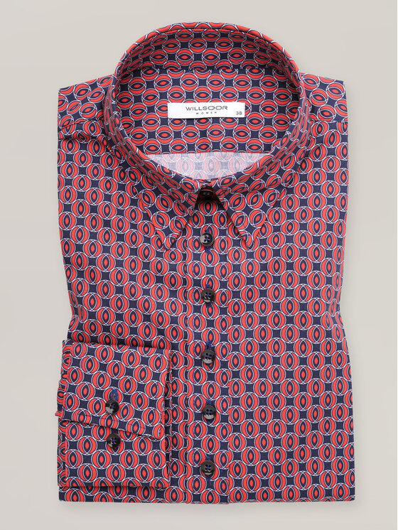 Willsoor Willsoor Koszula 61380 Czerwony Close Fit