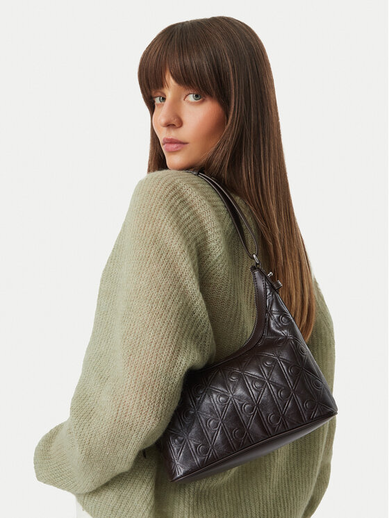 Calvin Klein Calvin Klein Soma Emblem Aop Debossed Shoulder Bag LV04F3874G Brūns