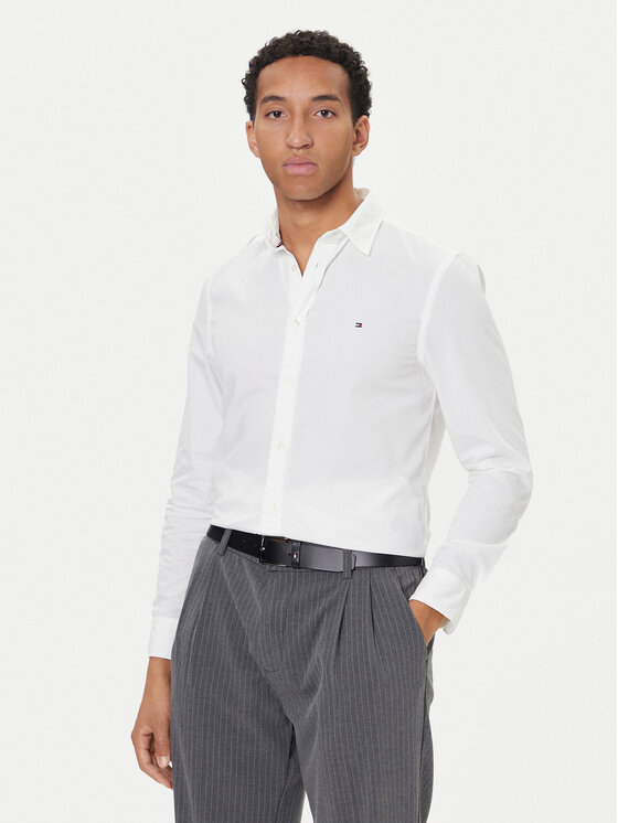 Tommy Hilfiger Tommy Hilfiger Πουκάμισο MW0MW40460 Λευκό Slim Fit