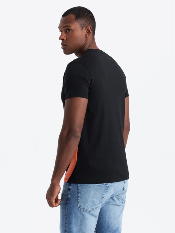 Ombre Ombre T-Shirt S2044 Czarny Regular Fit