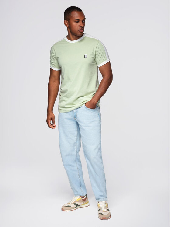 Ombre Ombre T-Shirt OM-TSCT-0115 Zielony Regular Fit