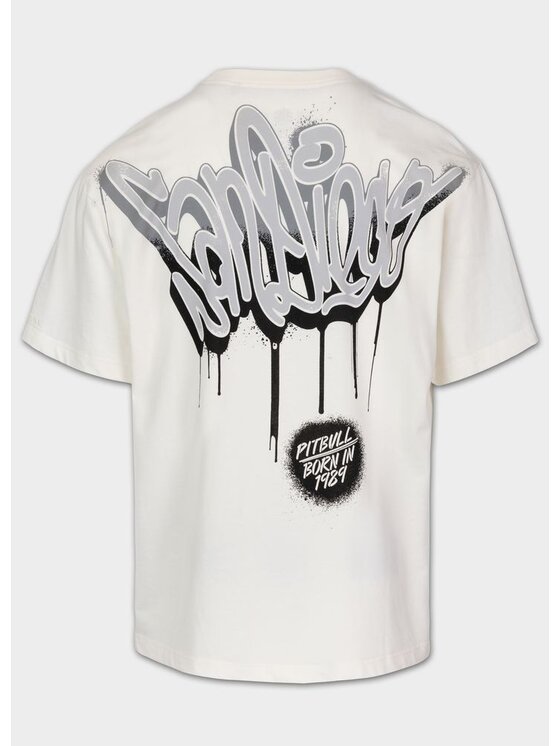 PITBULL PITBULL T-Shirt GRAFFITI Biały Regular Fit