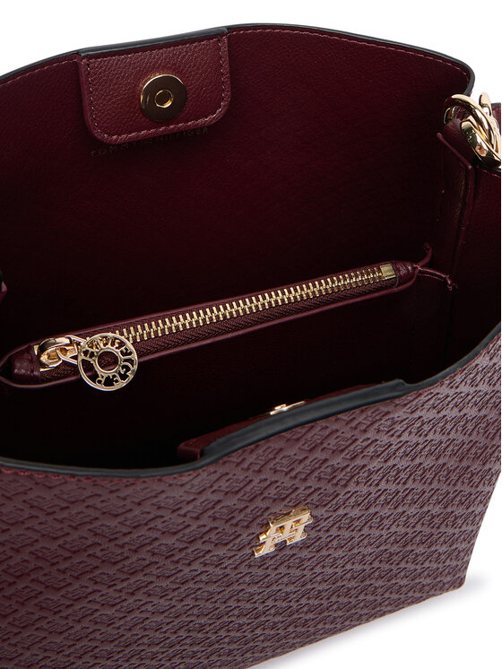Tommy Hilfiger Tommy Hilfiger Geantă Th Icon Shoulder Bag Mono AW0AW19000 Vișiniu
