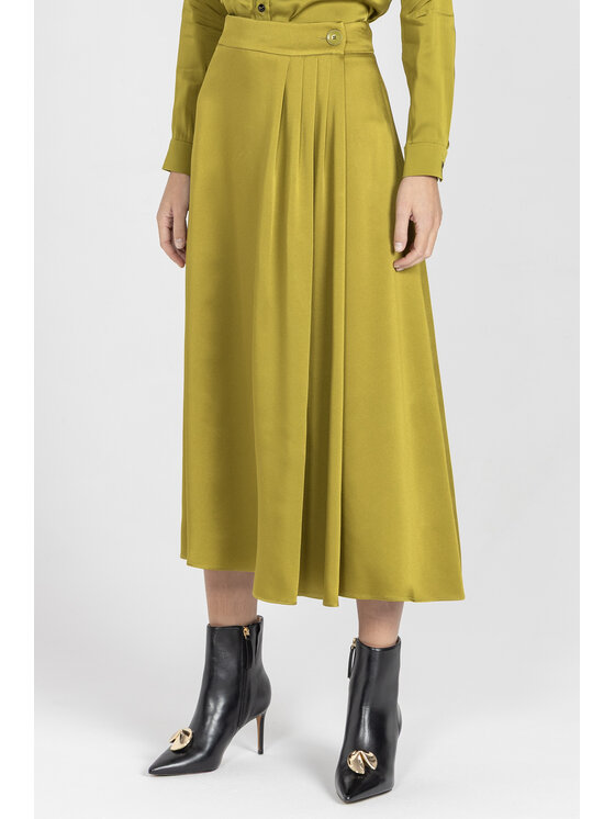 Deni Cler Milano Deni Cler Milano Spódnica midi W-DC-7055-E5-B1-42-1 Zielony A-Line Fit