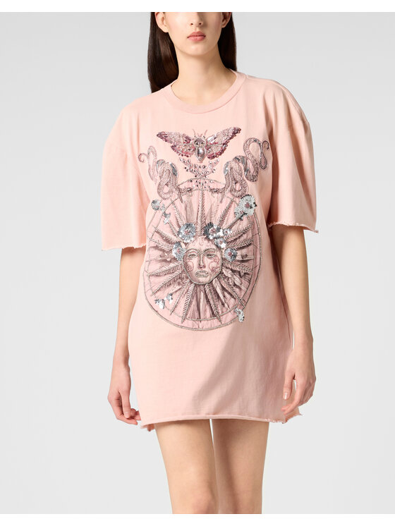 PHILIPP PLEIN PHILIPP PLEIN Každodenní šaty 29836 Růžová Over Fit