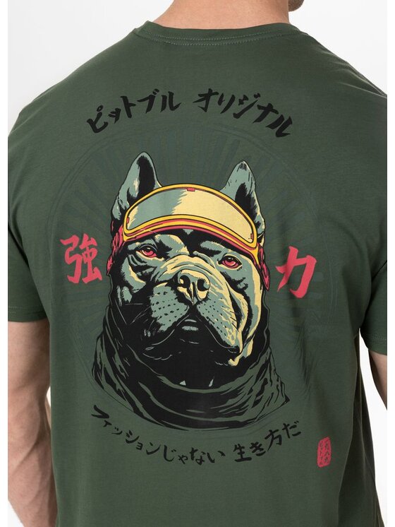 PITBULL PITBULL T-Shirt Koszulka męska MT. FUJI 3XL Zielony Regular Fit