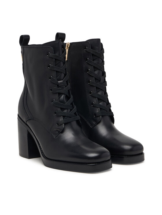 Tommy Hilfiger Tommy Hilfiger Trzewiki Ltr Square Toe Heel Lace-Up Boot FW0FW09554 Czarny
