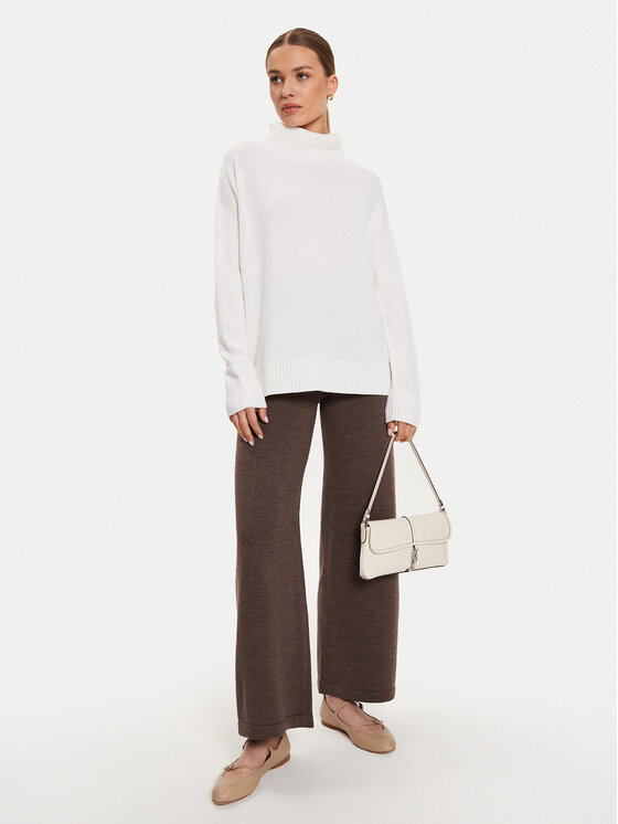 Max Mara Leisure Max Mara Leisure Hlače iz tkanine Epopea 2426336038600 Rjava Regular Fit