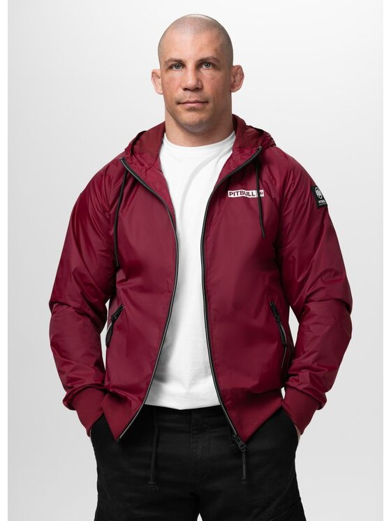 PITBULL PITBULL Kurtka przejściowa ATHLETIC LOGO Bordowy Regular Fit