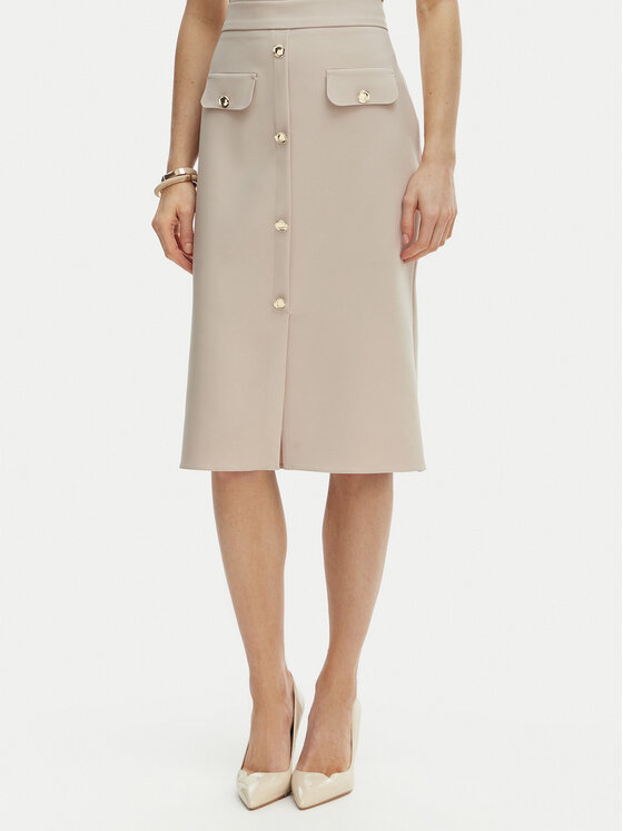 Rinascimento Rinascimento Suknja olovka CFC0128271003 Bež Slim Fit