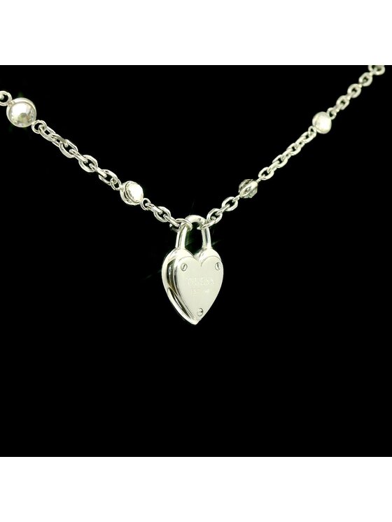 Guess Guess Naszyjnik JUBN04210JWRHT/U Srebrny