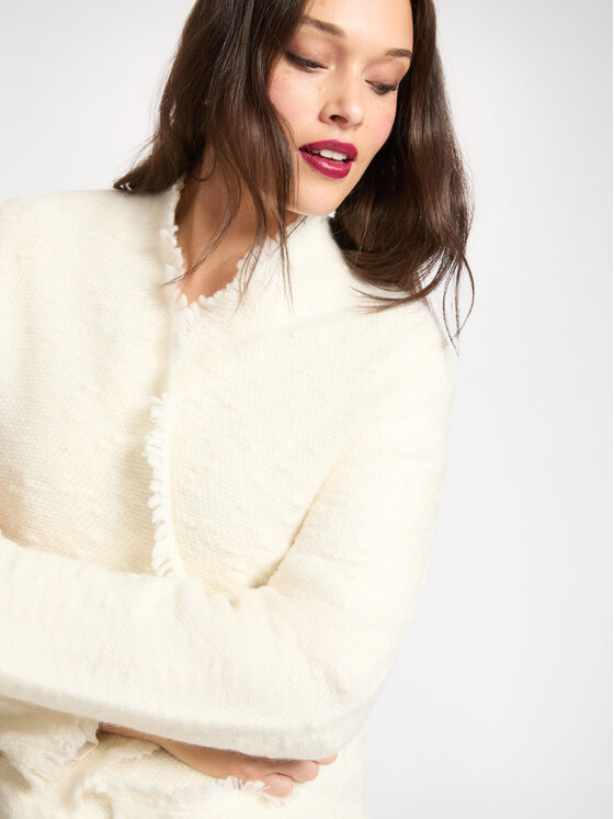 Elena Mirò Elena Mirò Cardigan M490Z000623N002 Bianco Boxy Fit