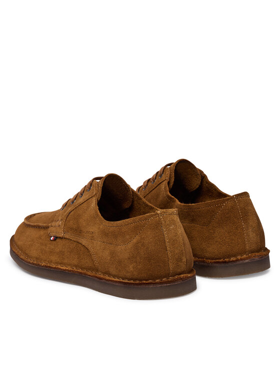 Tommy Hilfiger Tommy Hilfiger Półbuty Stitchdown Suede Derby FM0FM05841 Brązowy