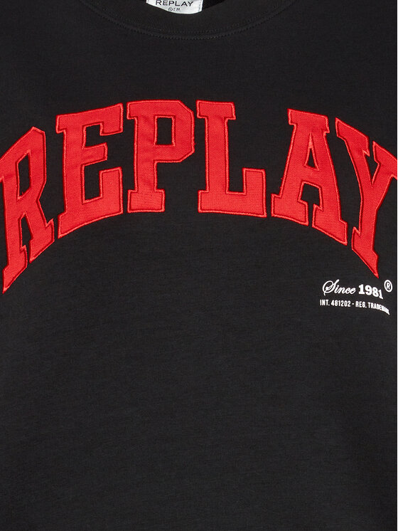 Replay Bluza W3104.000.23591 Czarny Regular Fit | Modivo.pl
