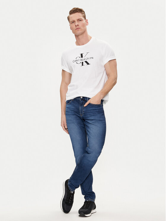 Calvin Klein Jeans Calvin Klein Jeans Tričko Distrupted J30J325190 Biela Regular Fit