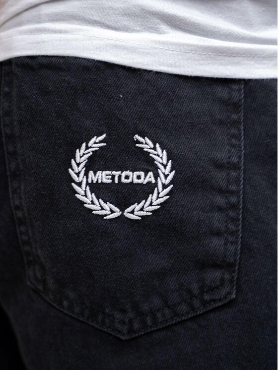 Metoda Sport Metoda Sport Joggery Szerokie Spodnie Jeansowe Baggy Jogger Męskie Czarne Metoda Sport Laur Pocket 2XL Czarny Regular Fit