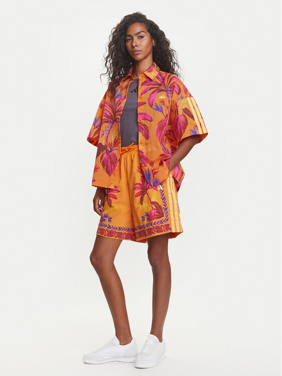 adidas adidas Sportiniai šortai FARM JD6289 Oranžinė Loose Fit