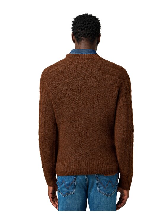 Wrangler Wrangler Sweter 112371665 Brązowy Regular Fit