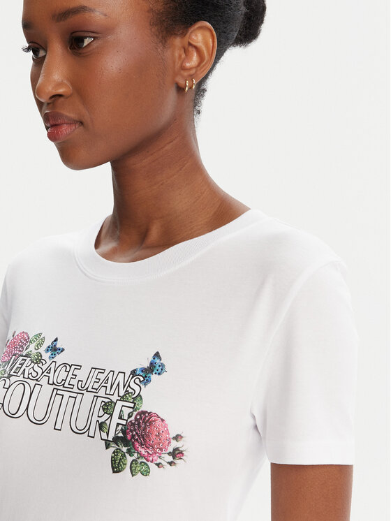 Versace Jeans Couture Versace Jeans Couture Тишърт 79HAHB00 CJB01 Бял Regular Fit