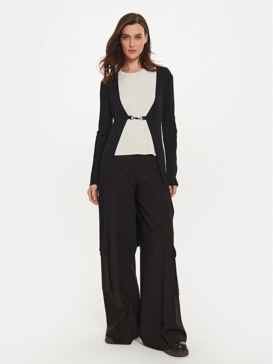 Sisley Kardigán 1WTHM6021 Čierna Slim Fit