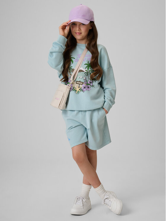 4F 4F Bluza SUMMER SPLASH Niebieski Loose Fit