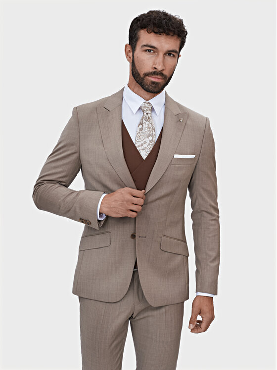 Evenemen Evenemen Garnitur Marietta Beżowy Slim Fit
