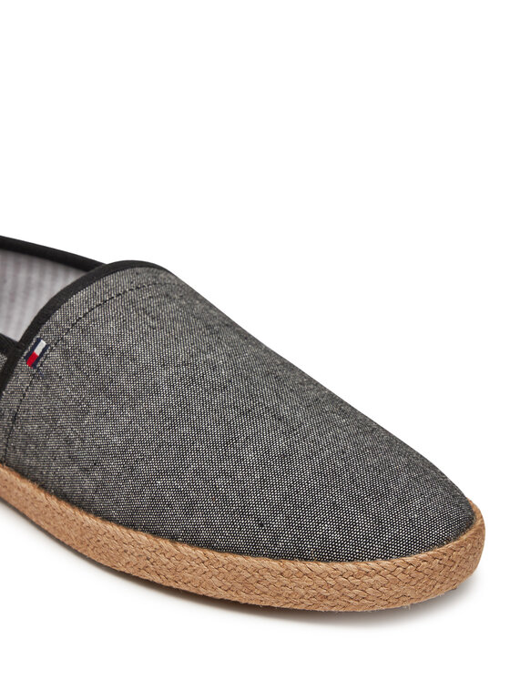 Tommy Hilfiger Tommy Hilfiger Espadrilky Hilfiger Chambray Espadrille FM0FM05391 Čierna