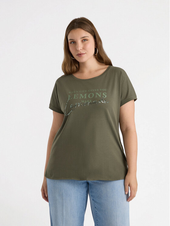 Fiorella Rubino Fiorella Rubino T-Shirt G196L008501N015 Zielony Regular Fit