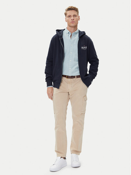 Tommy Hilfiger Tommy Hilfiger Pulóver Stacked MW0MW39375 Sötétkék Regular Fit