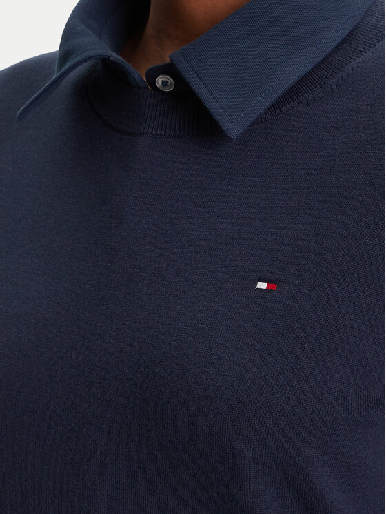Tommy Hilfiger Tommy Hilfiger Sweter WW0WW44984 Granatowy Regular Fit