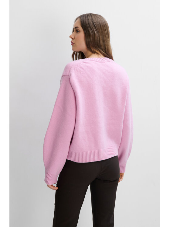 Fobya Fobya Kardigan F2114 Różowy Basic Fit