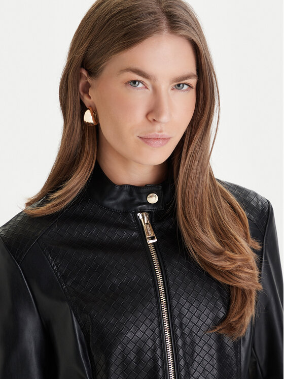 Guess Guess Jacke aus Kunstleder W6RL52 WL850 Schwarz Regular Fit