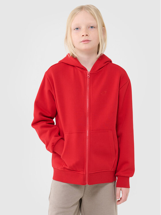 4F 4F Bluza BASIC+ Czerwony Oversize