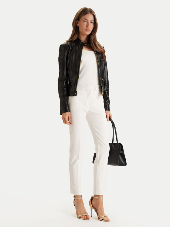 Marciano Guess Marciano Guess Kožená bunda 6RGL09 7133A Čierna Regular Fit