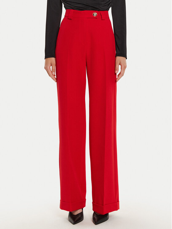 Maryley Maryley Штани з тканини 24IB563/43MA Червоний Regular Fit